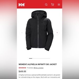 BRAND NEW WITH TAGS WOMEN’S ALPHELIA INFINITY SKI JACKET